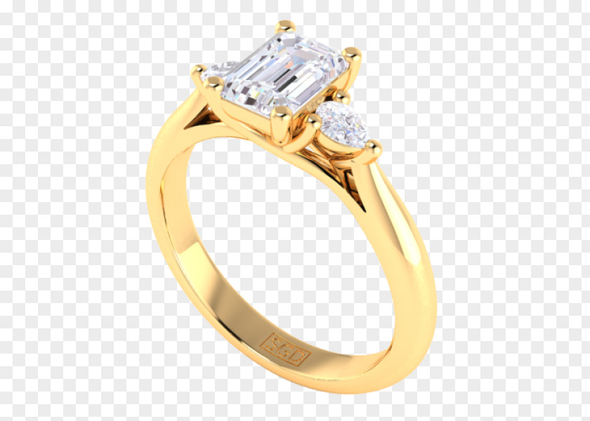 Diamond Trilogy Ring Engagement Cut PNG