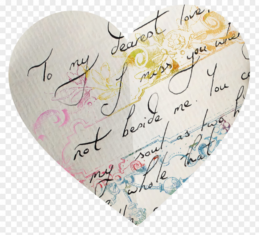 Heart Text Pink Yellow PNG