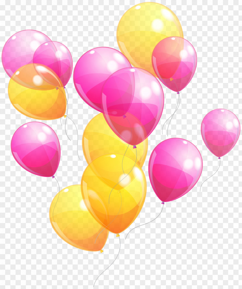 Pink And Yellow Balloons Bunch Clipart Image Balloon Party Baby Shower PNG