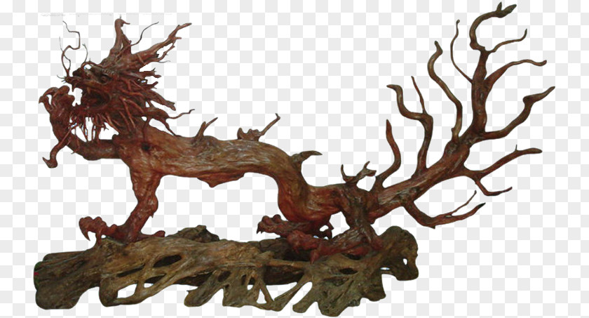 Chinese Dragon Carving Sculpture Work Of Art Wood PNG