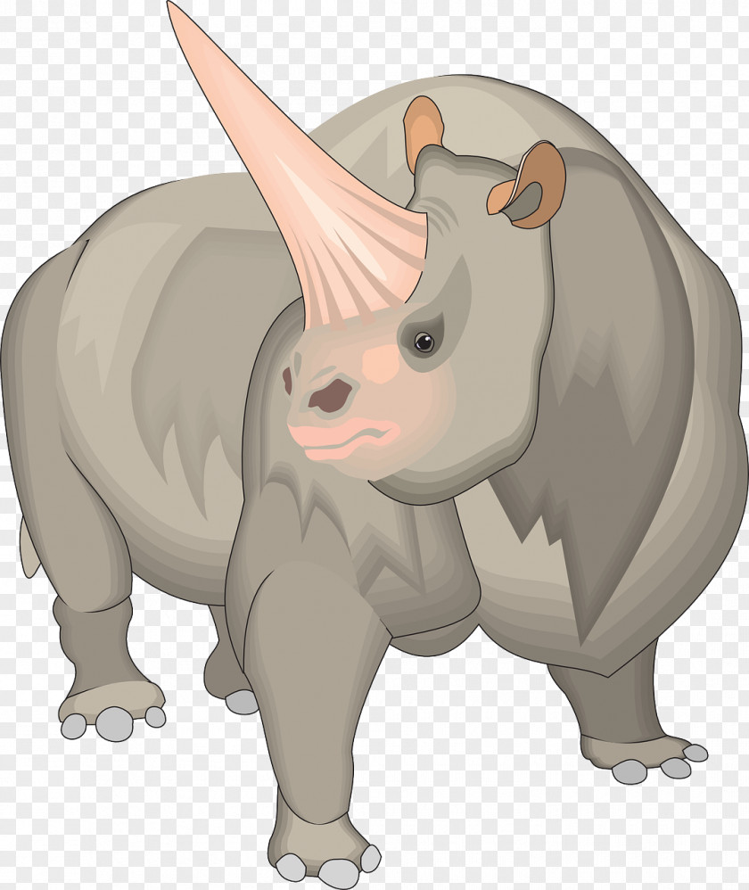 Huge Rhino Elasmotherium Cattle Horn Horse PNG