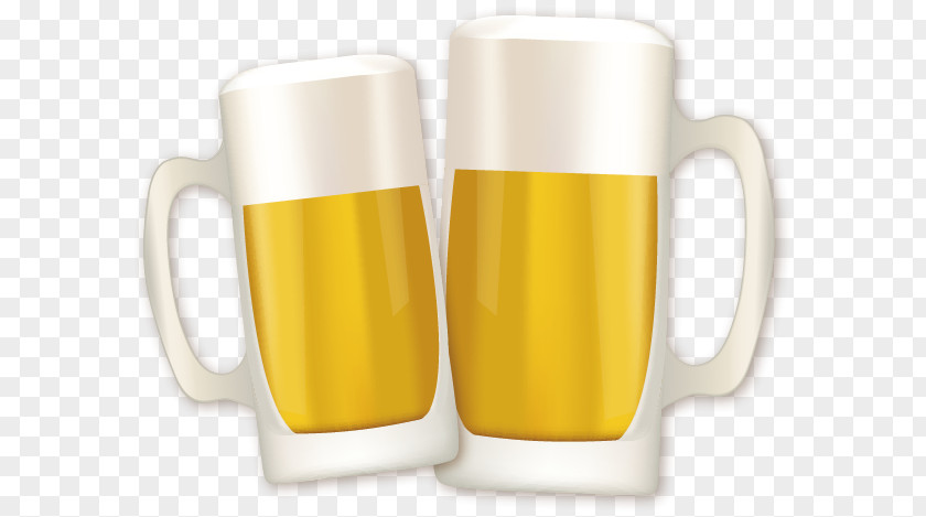 Vector Painted Two Glasses Of Beer Glassware Coffee Cup Table-glass PNG