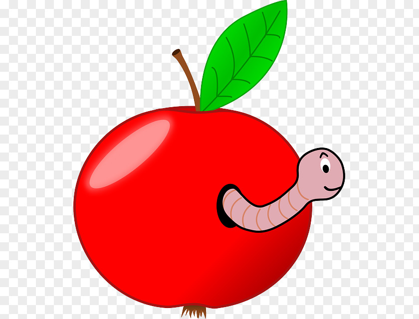 Cartoon Blackcurrant Worm Apple Clip Art PNG