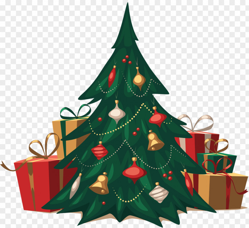 Christmas Tree Santa Claus Card Greeting & Note Cards PNG