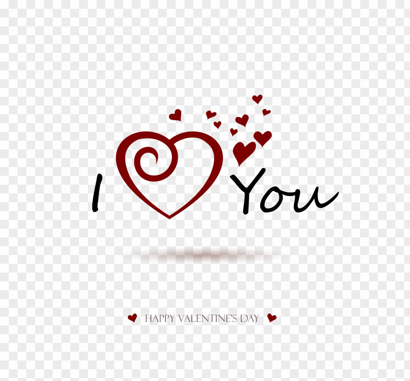 I Love You Valentines Day Heart Clip Art PNG