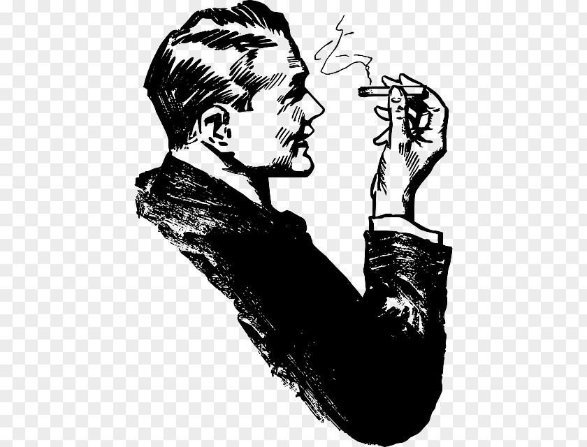 Man Smoking Tobacco Pipe Clip Art PNG