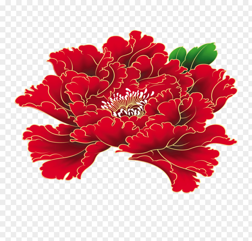 Moutan Peony Red Design Image Pink PNG