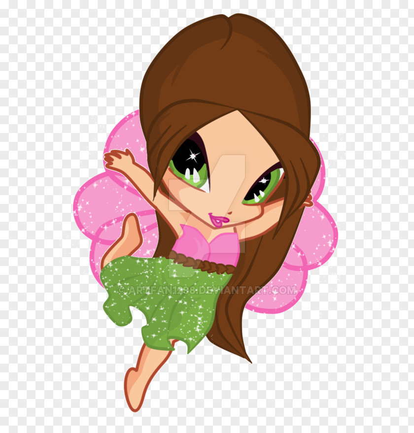 Fairy Brown Hair Pink M Clip Art PNG