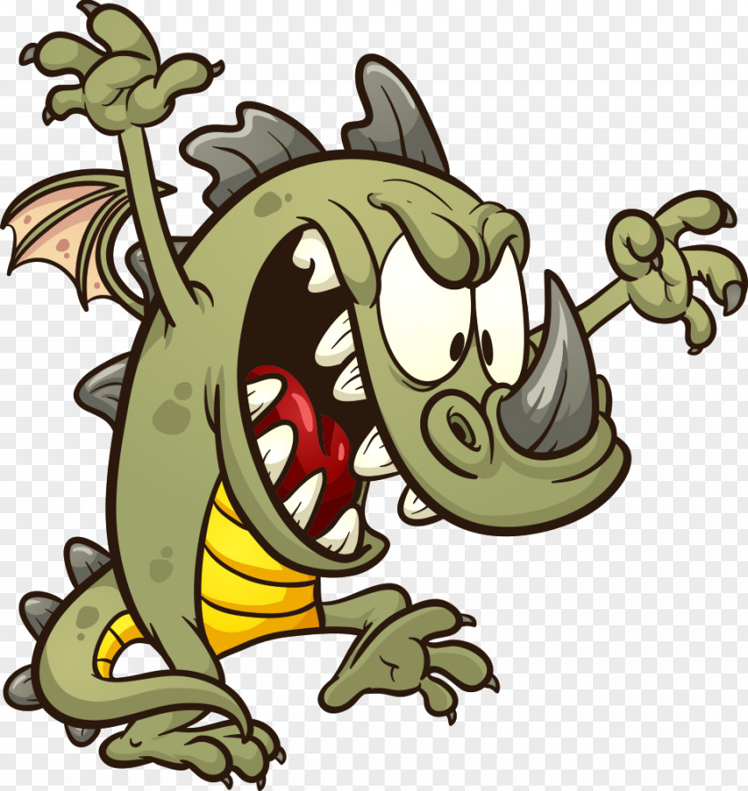 Vector Monster Dragon Cartoon Clip Art PNG