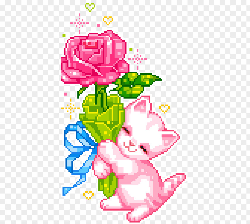 Pixel Flower Animated Film Art PNG