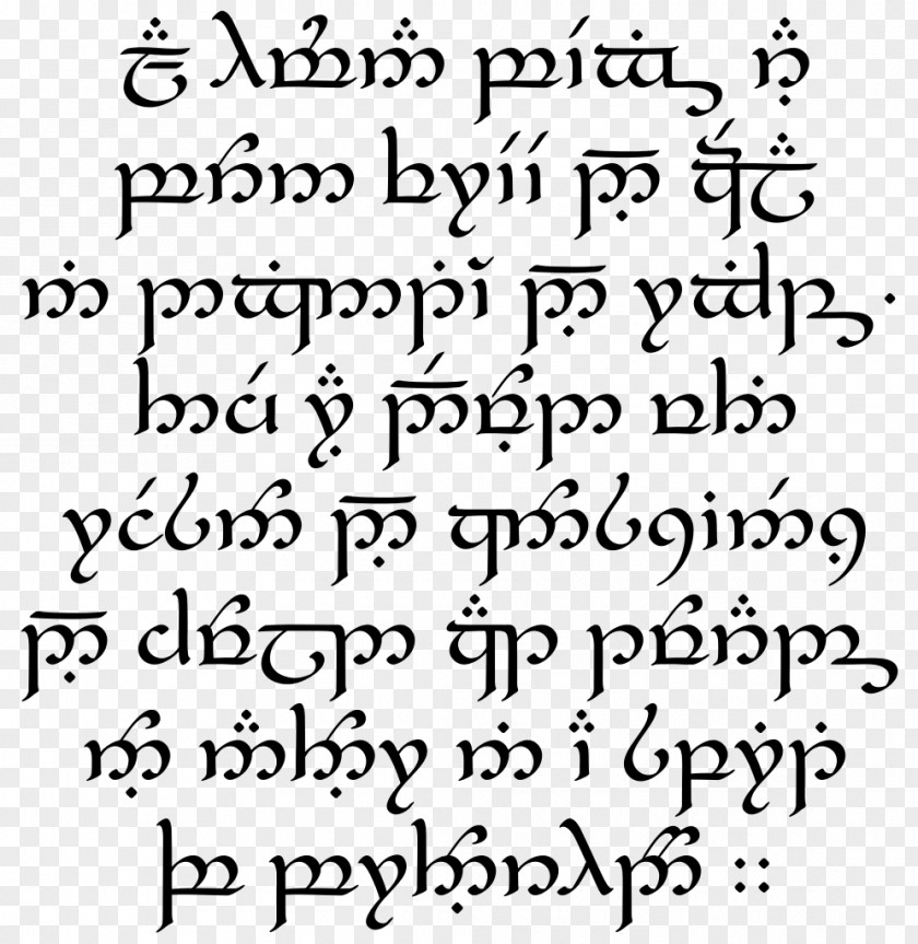 Senhor Dos Aneis The Lord Of Rings Quenya Black Speech Elvish Languages Tengwar PNG