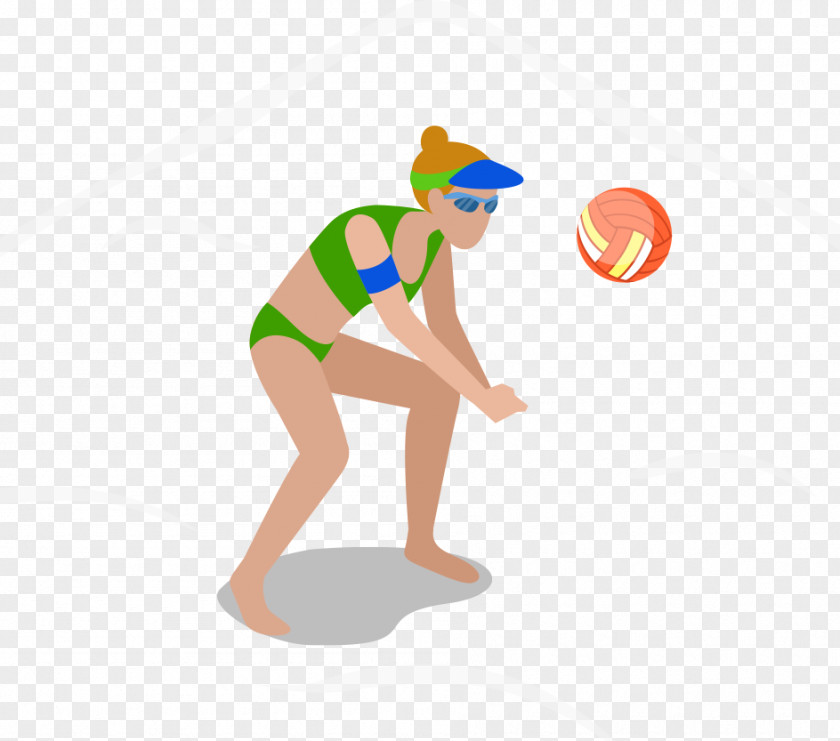 Vector Beach Volleyball Players Clip Art PNG