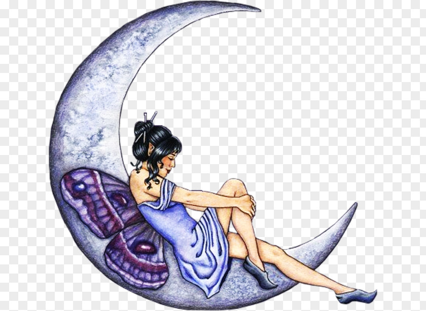 Fairy Painting Moon Gifts Tale PNG