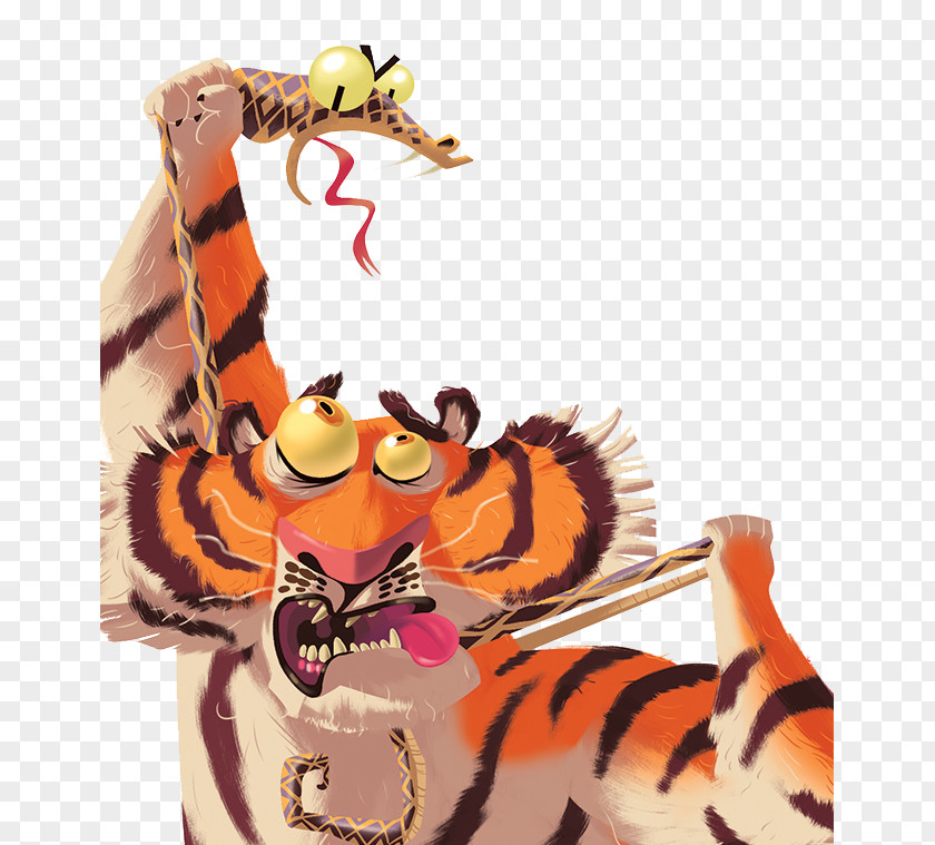 Mischievous Tiger Deer Chevrotain Illustration PNG