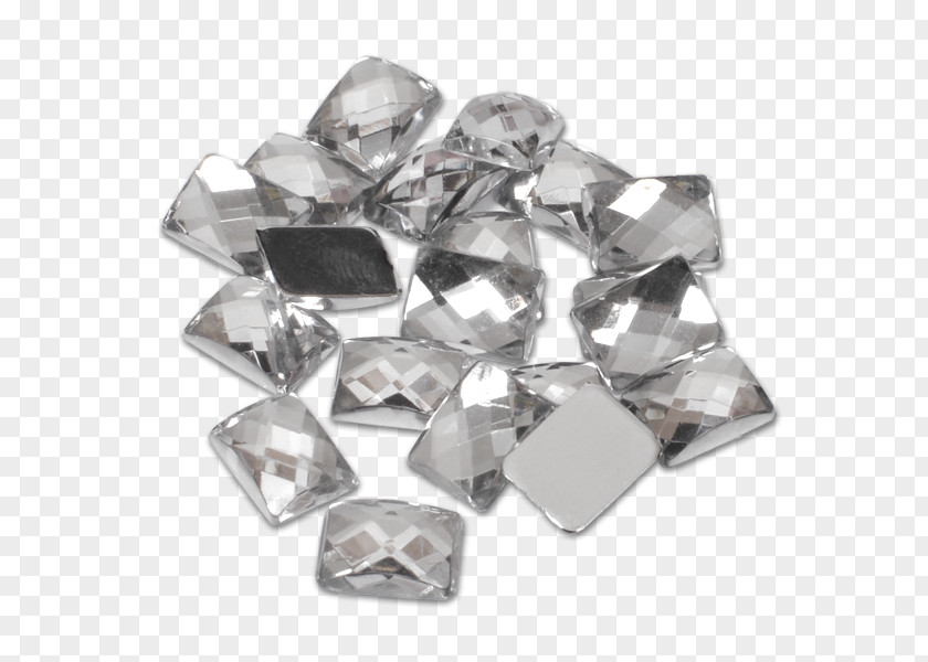 Silver Crystal Body Jewellery Bead PNG