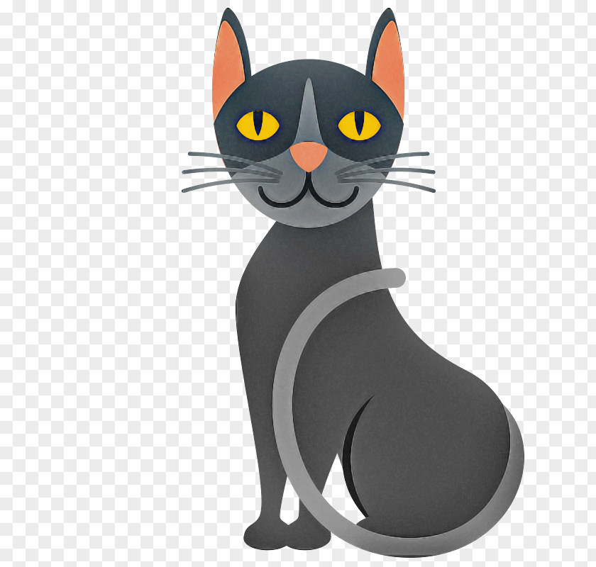 Cat Black Small To Medium-sized Cats Whiskers Cartoon PNG