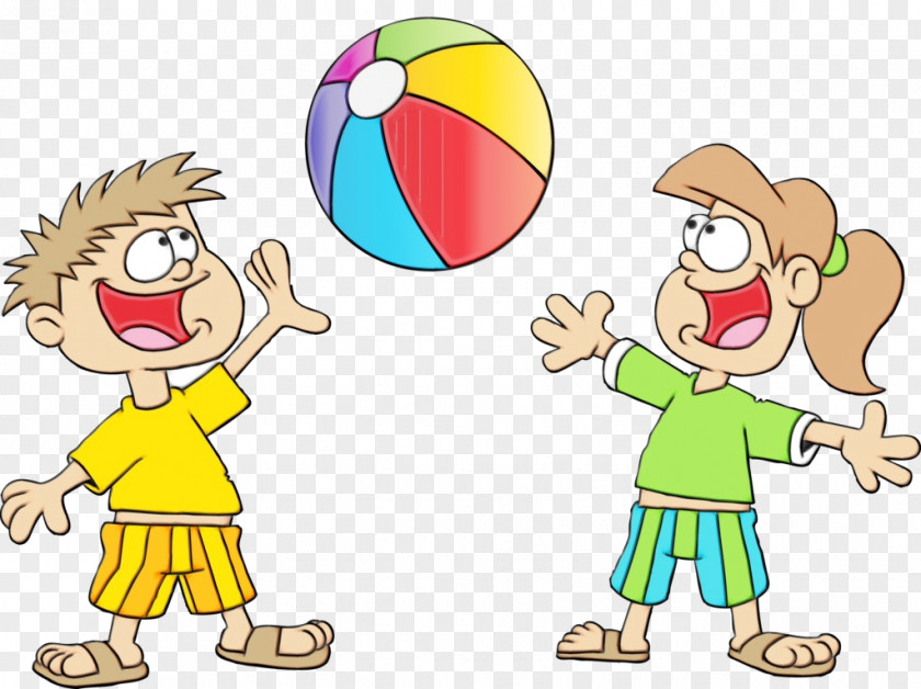 Fun Interaction Cartoon Playing With Kids Sports Sharing Throwing A Ball PNG