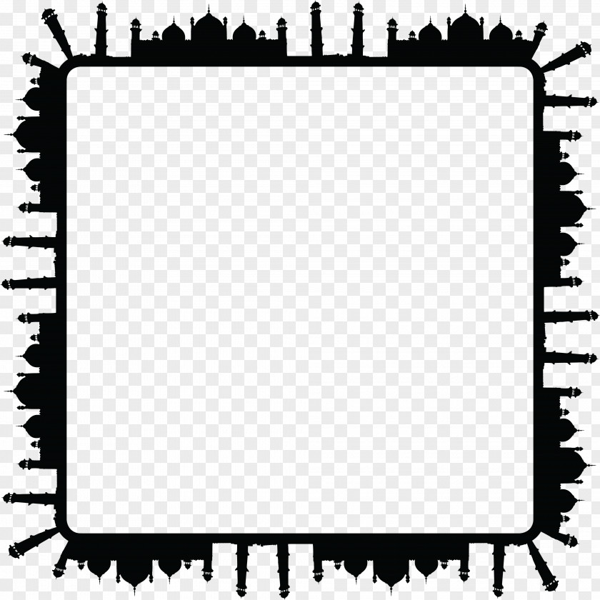 Ramadan Frame Black And White Drawing Mecca PNG