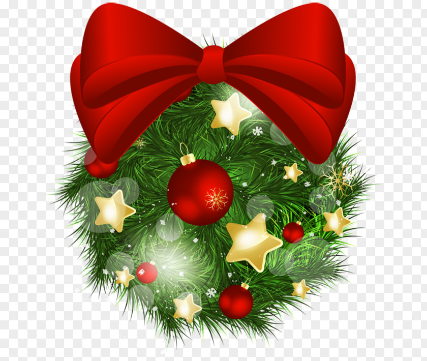 Transparent Christmas Pine Ball With Red Bow Picture Ornament Clip Art PNG