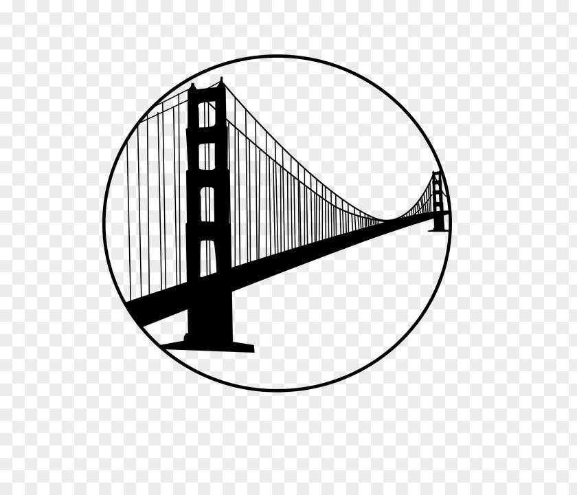 Vector Iron Gate Golden Bridge San Francisco Bay Clip Art PNG