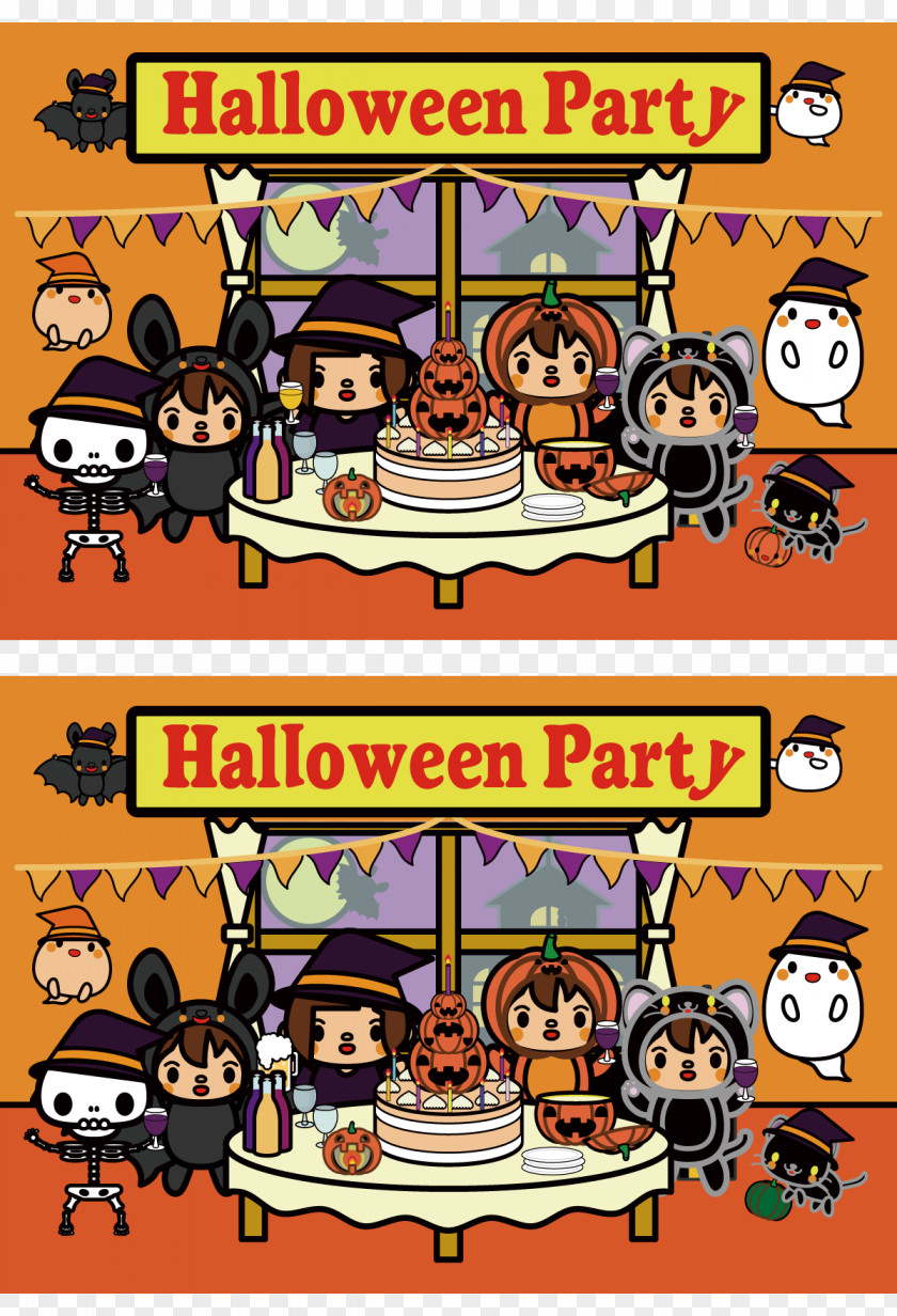 Halloween Spot The Difference Photography Coloring Book PNG