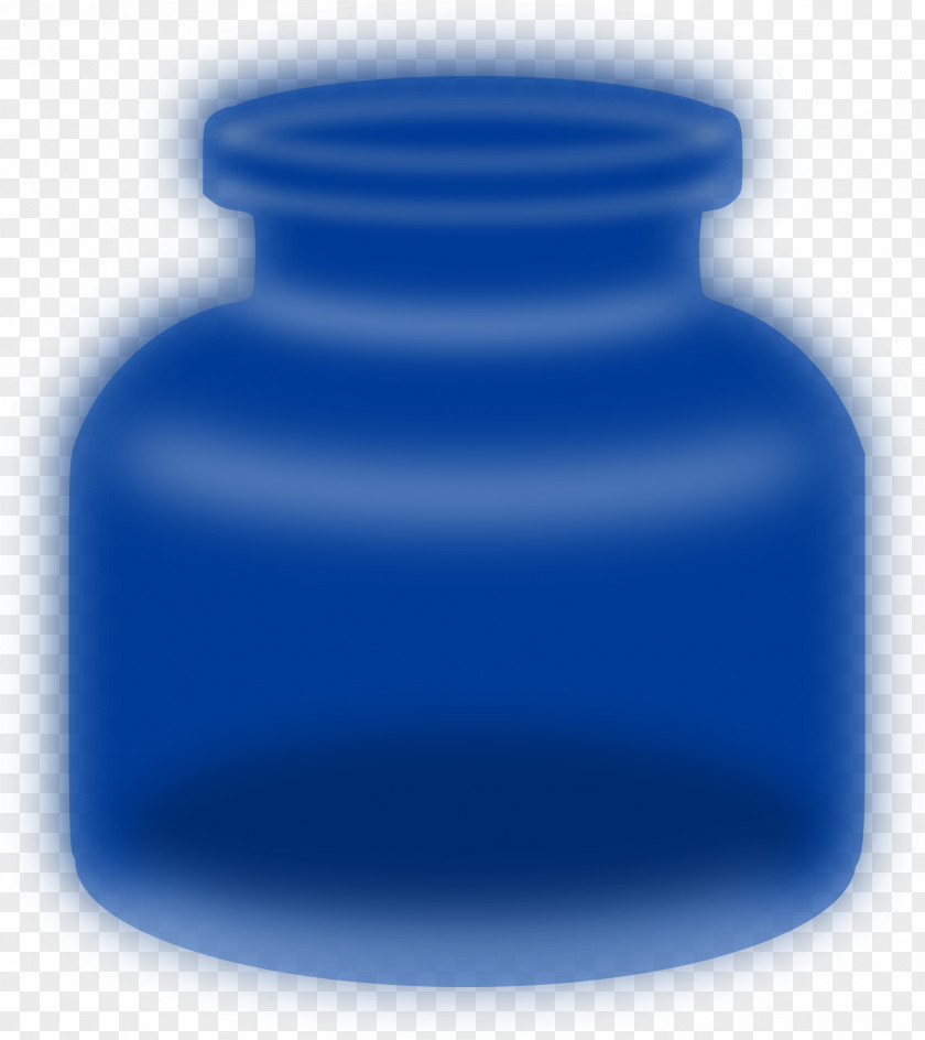 Ink Glass Bottle Cobalt Blue Plastic PNG