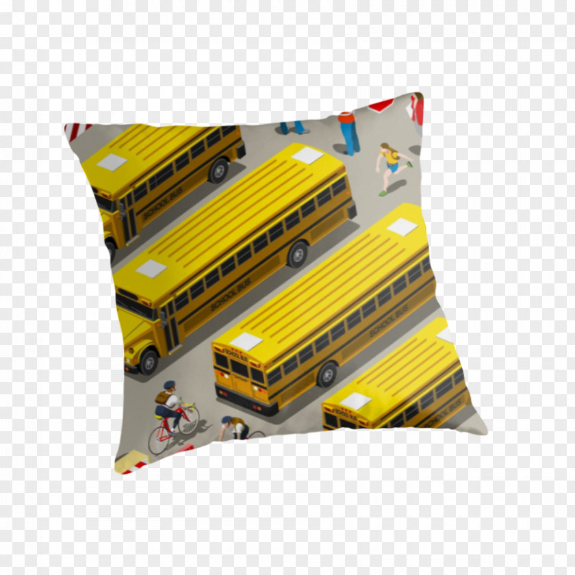 Isometric People Cushion Vehicle Mouse Mats School Bus PNG