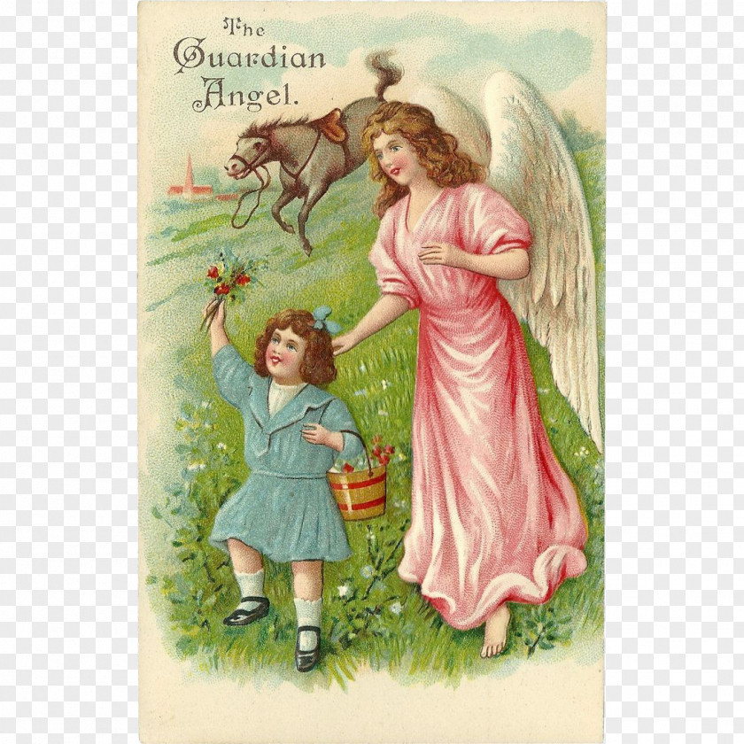 Postcard Post Cards Guardian Angel Collectable Child PNG