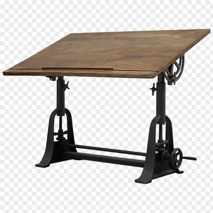 Table Drawing Board Desk Trestle Bridge Restoration Hardware PNG