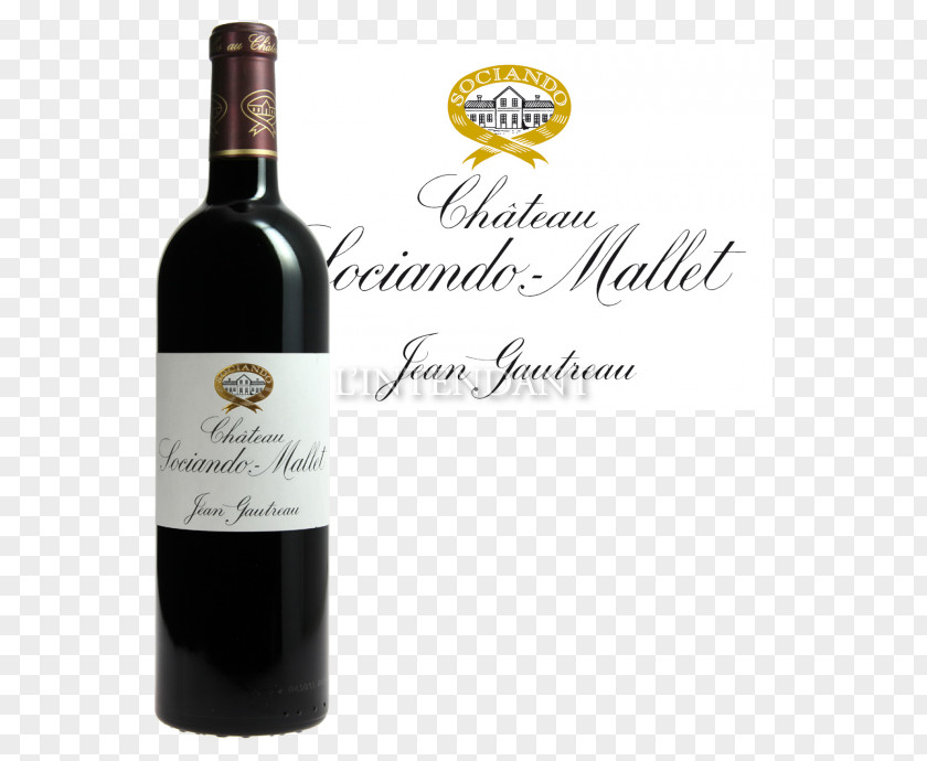 Wine Haut-Médoc AOC Château Sociando-Mallet Red PNG