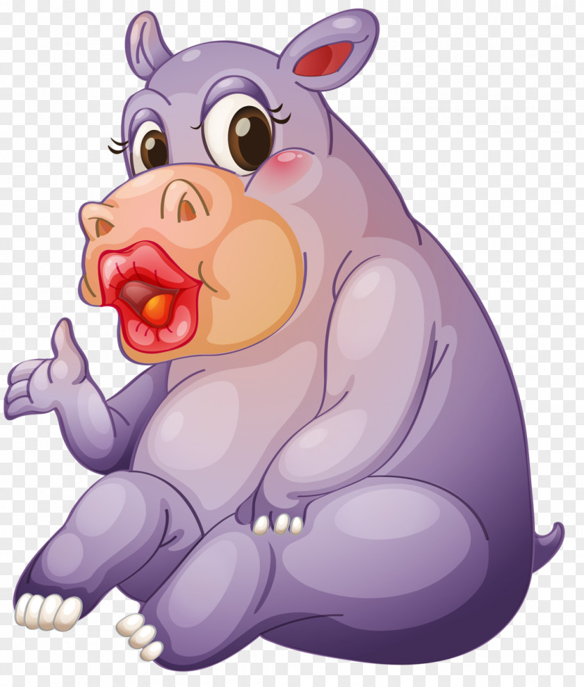 Cartoon Hippo Hippopotamus Royalty-free Illustration PNG