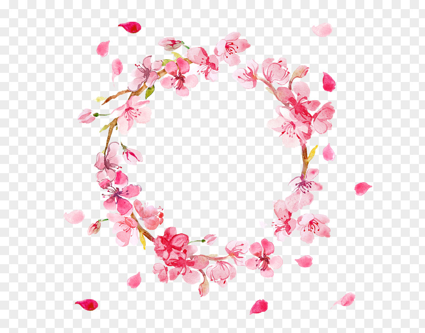 Peach Blossom Made Of Wreaths Flower Rose Wreath Petal Stock Illustration PNG