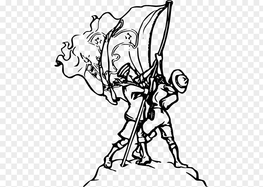 Baden Powell Vector Raising The Flag On Iwo Jima Scouting Clip Art PNG