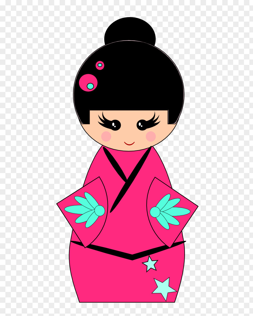 Japan Doll Pink M Boy Character Clip Art PNG