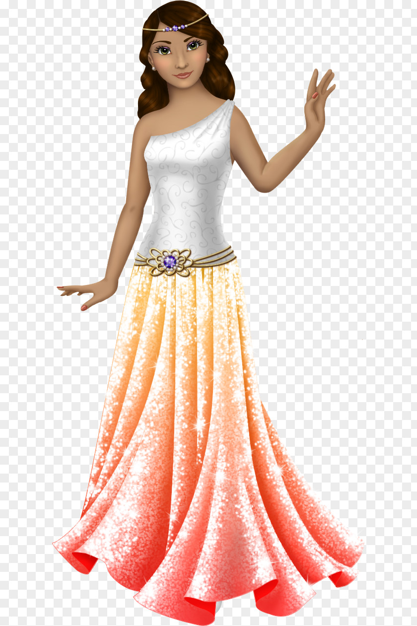 Flowing Dress Gown Paper Doll Clothing PNG