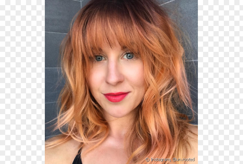 Hair Blond Coloring Feathered Bangs PNG