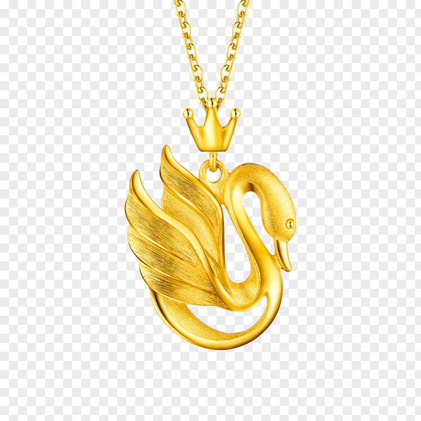 Swan Pendant Locket Cygnini Necklace Gold PNG
