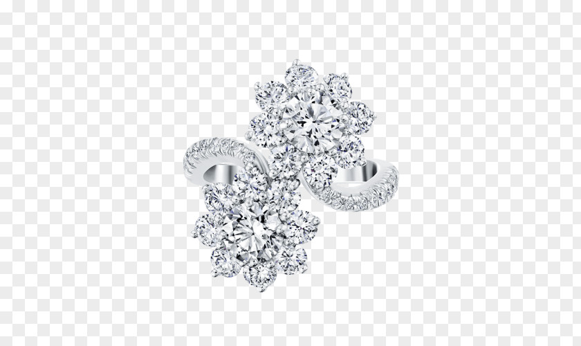 Platinum Safflower Three Dimensional Earring Diamond Harry Winston, Inc. Jewellery PNG
