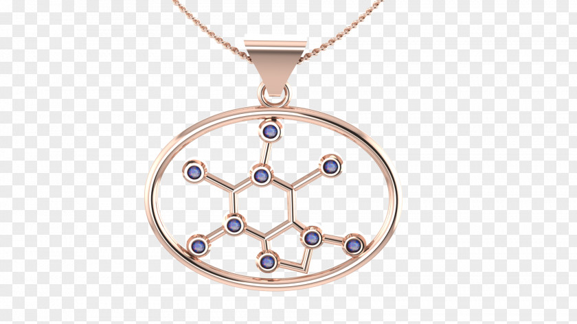 Chocolate Molecule Necklace Locket Body Jewellery Silver PNG