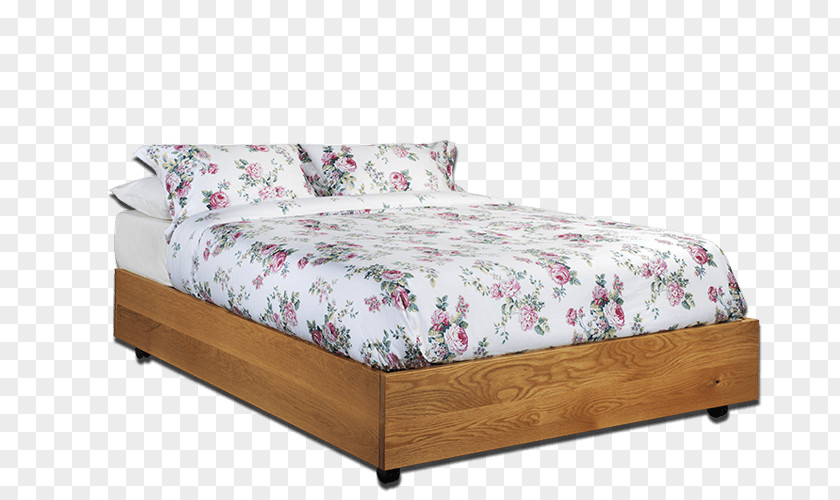 Wood Bed Frame Platform Mattress PNG