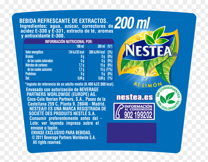 Iced Tea Fizzy Drinks Enhanced Water Nestea PNG