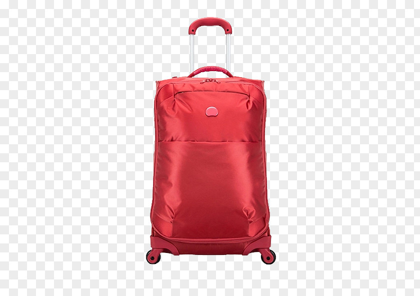 Red French Brand Delsey Suitcase France Baggage PNG