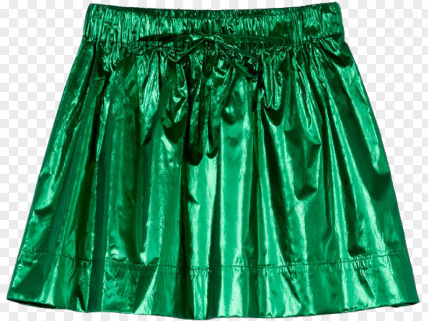 Skirt Girls Green Waist Satin PNG