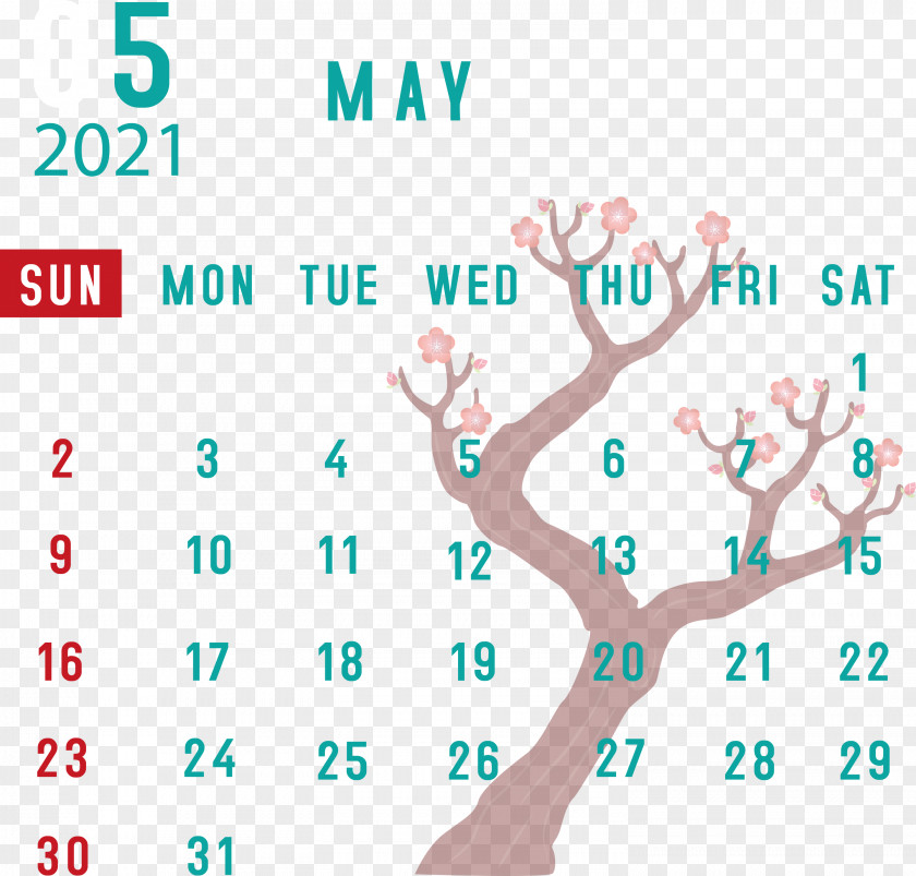 May 2021 Calendar PNG