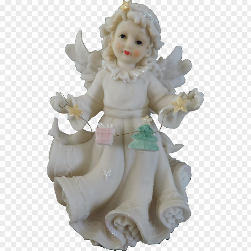 Porcelain Christmas Ornament Figurine Angel M PNG