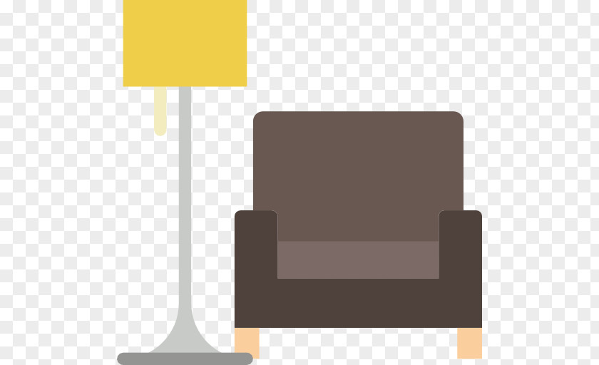 A Black Sofa And Lamp Couch PNG