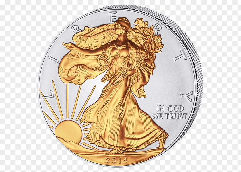 Coin Gold American Silver Eagle PNG