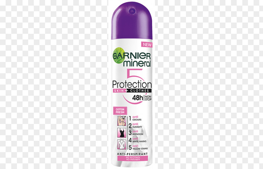Deodorant Garnier Antiperspirant Cosmetics Aerosol Spray PNG