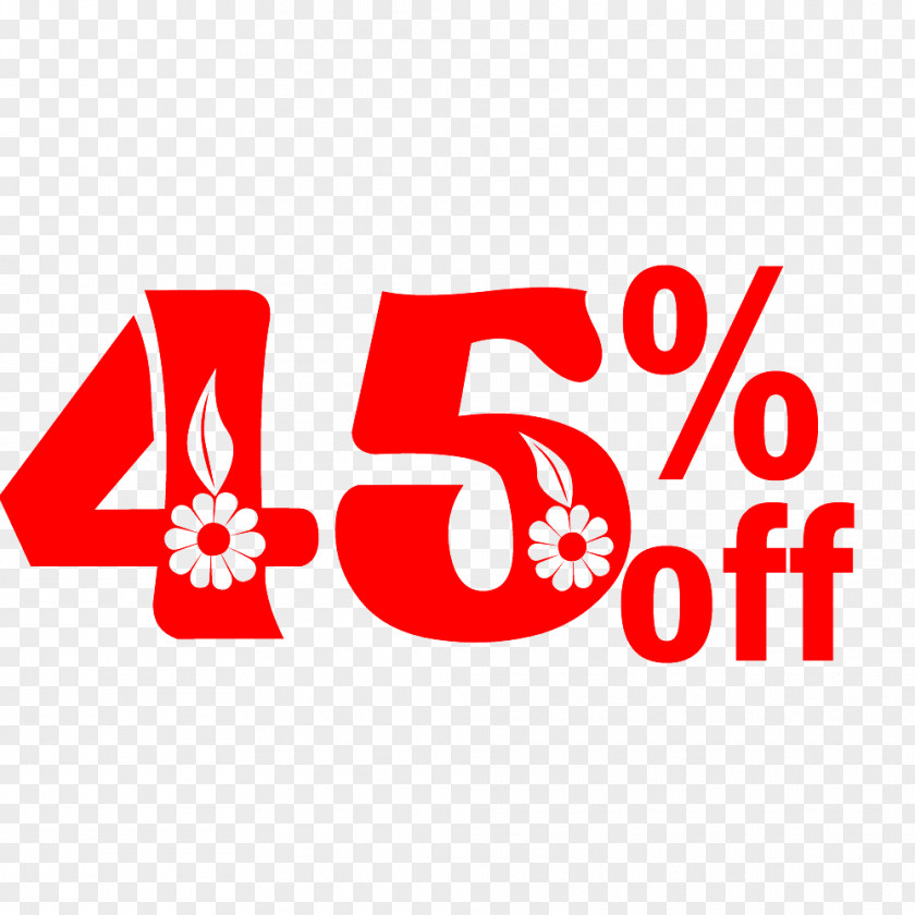 Spring Sale 45% Off Discount Tag. PNG