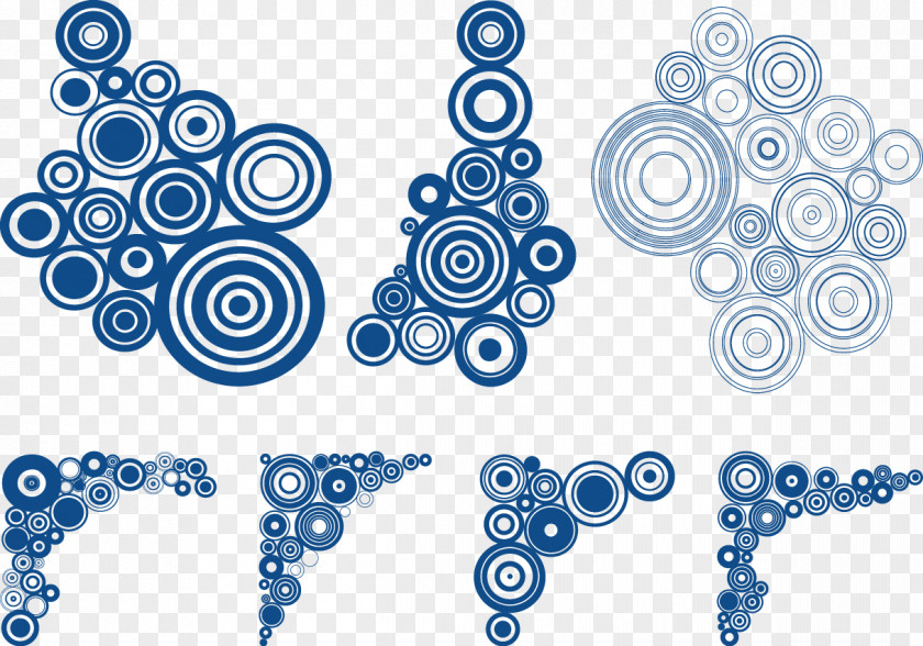 Vector Blue Circle Pattern Abstract Art Graphic Design PNG